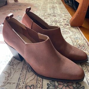 Vegan brown leather booties